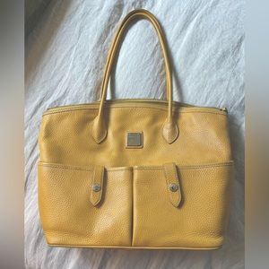 Rooney & Bourke mustard pebble leather handbag